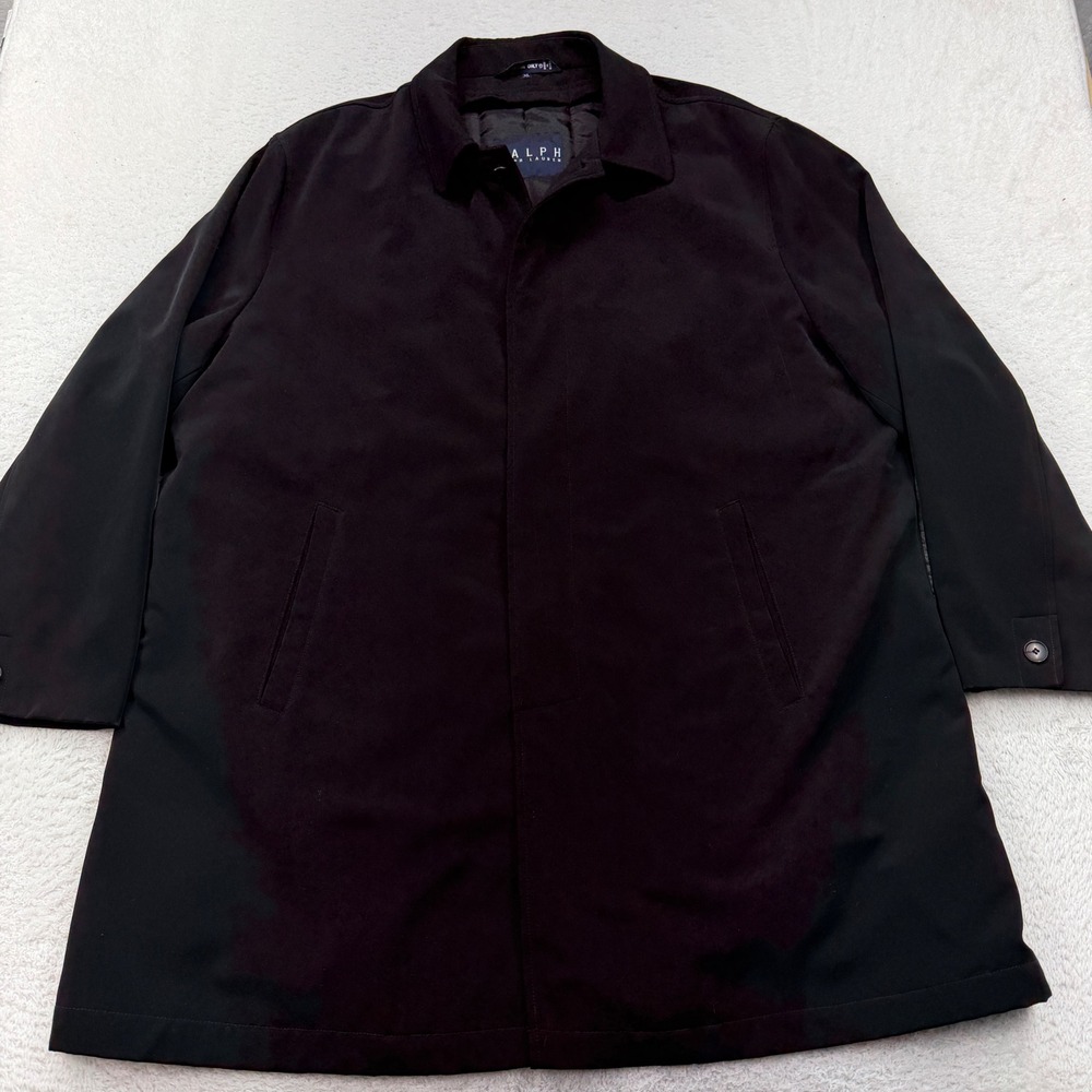 Ralph Lauren Mens Black Car Coat Removable Wool Liner Rain Repellent XL RN76926
